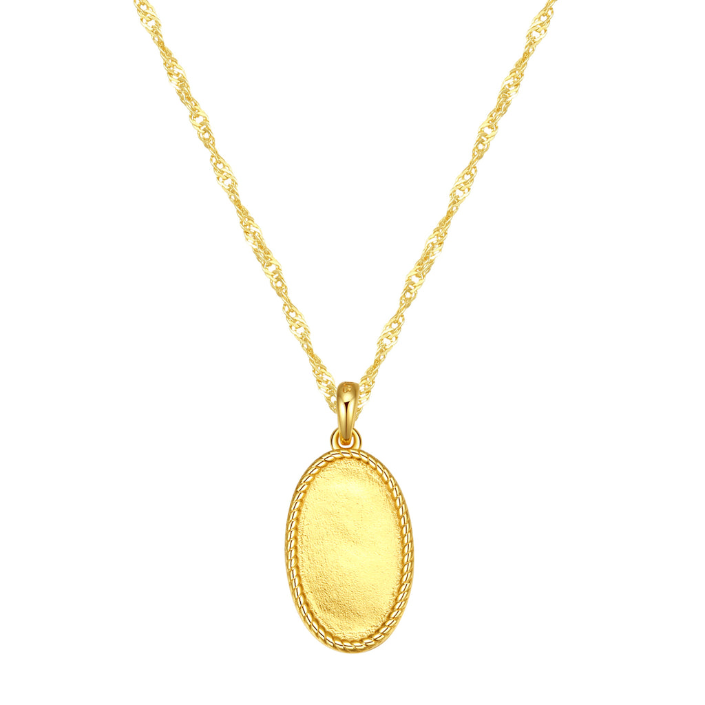 Oval Rope Pendant Necklace Sterling Silver – Hey Happiness