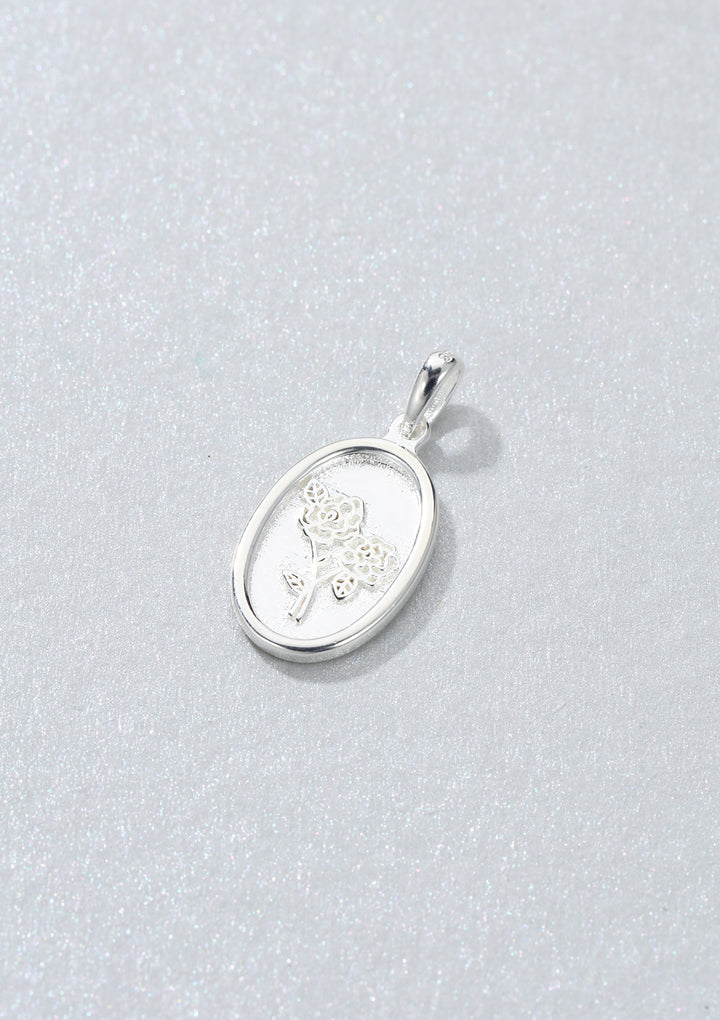 Colgante Ovalado Rosa Plata de Ley 925