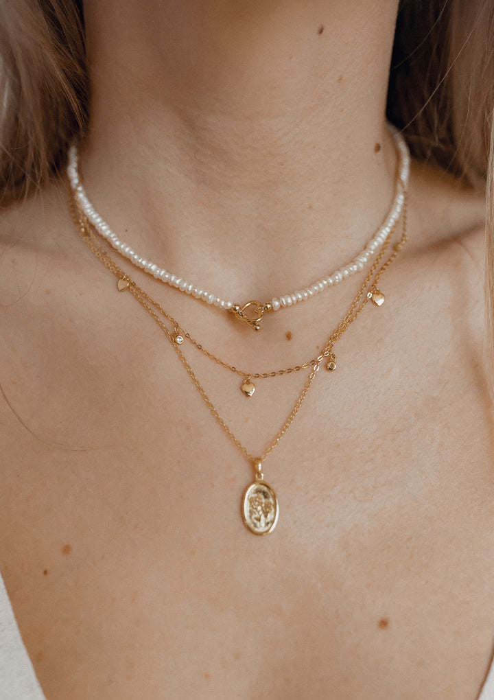 Colgante Ovalado Rosa Plata de Ley 925 en Oro