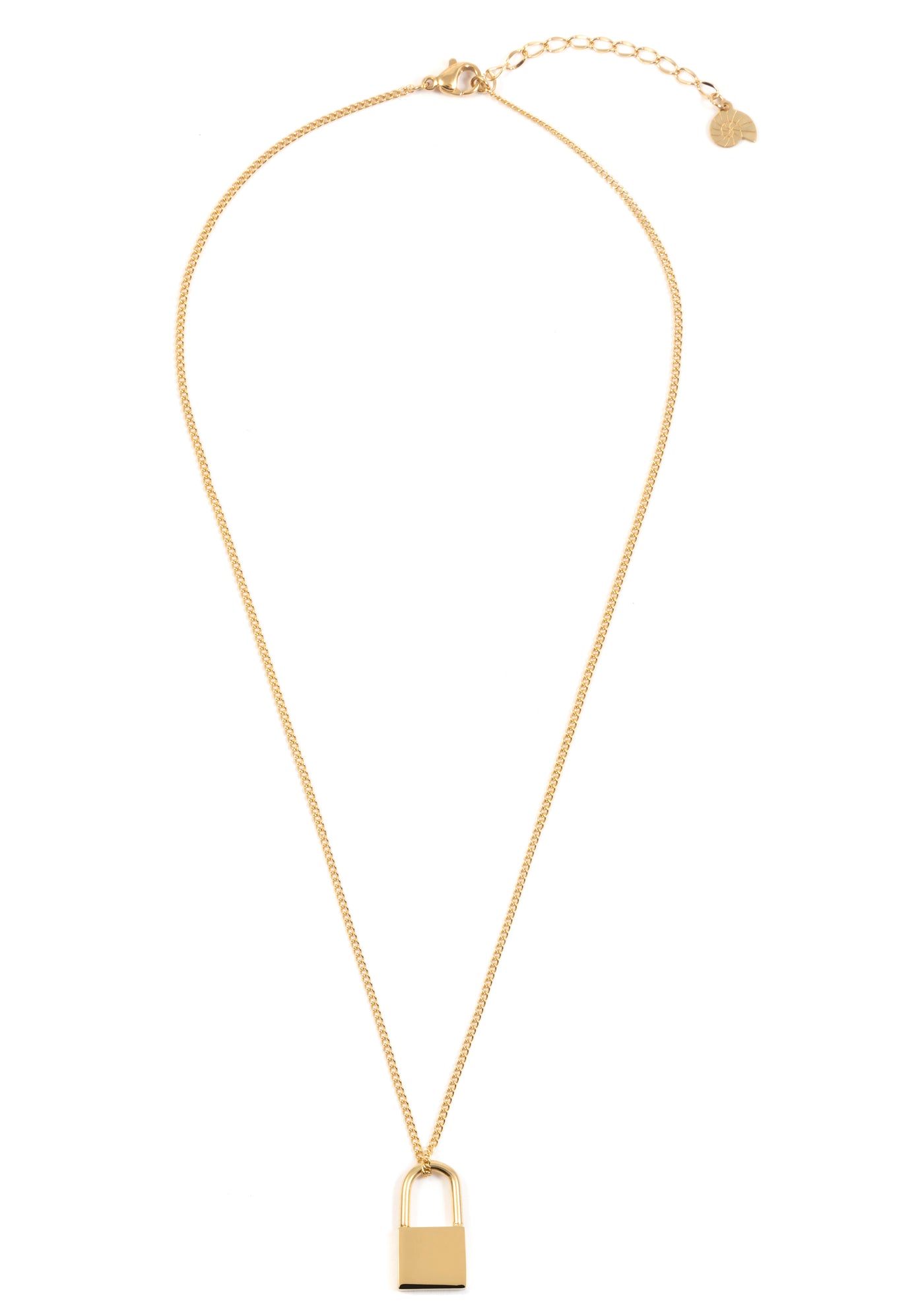 Padlock Pendant Necklace Gold