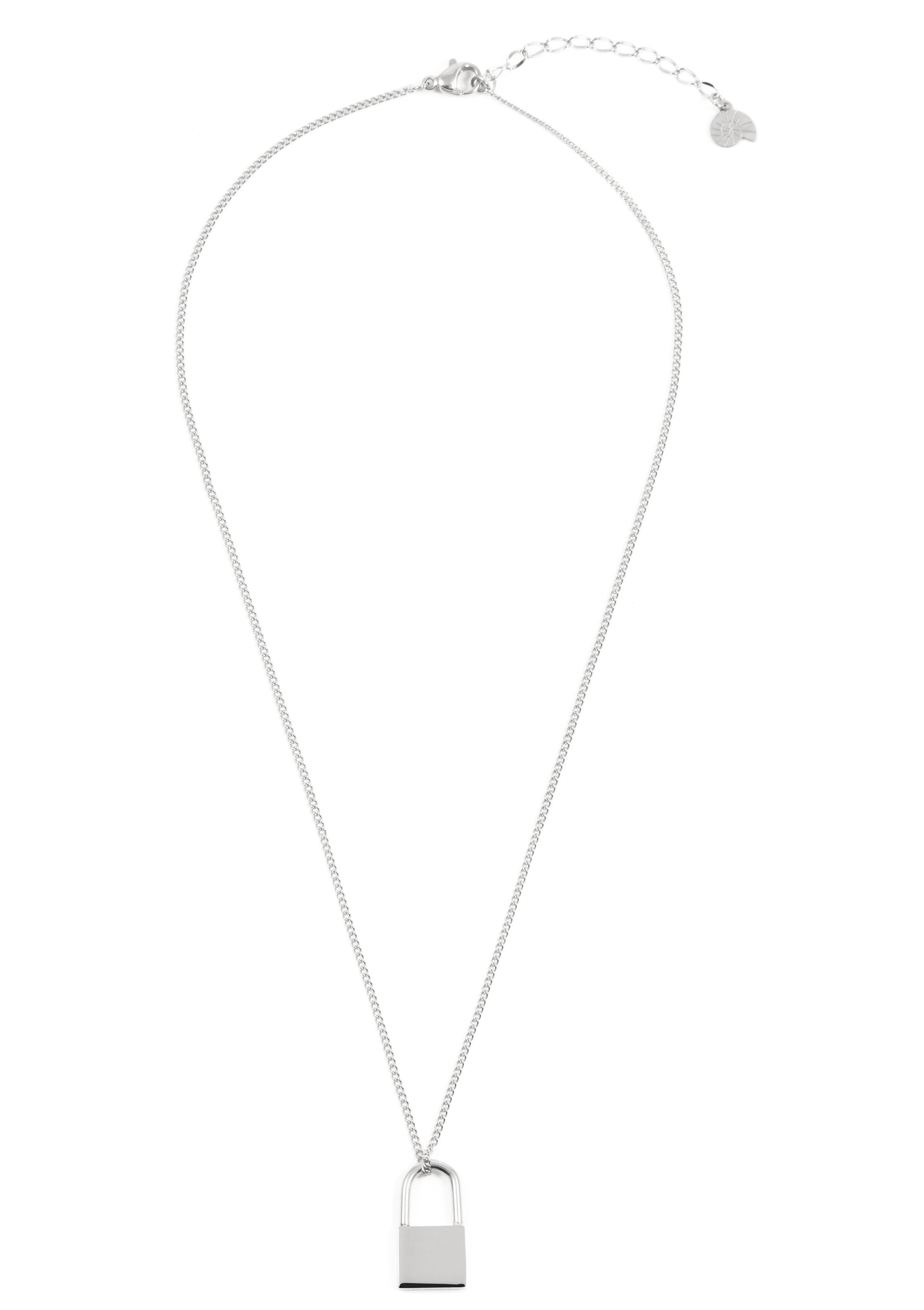 Collar de Colgante Candado en Plata