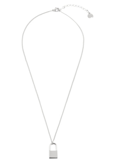 Padlock Pendant Necklace Silver