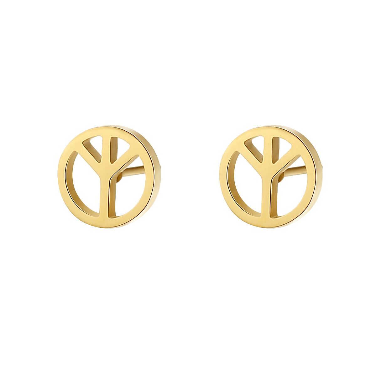 Peace Sign Stud Earrings