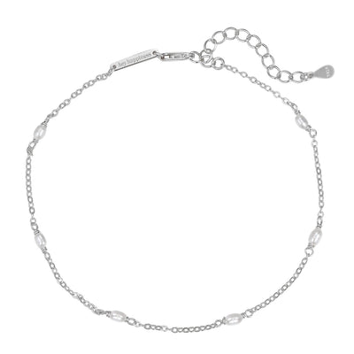 Pearl Chain Anklet Sterling Silver