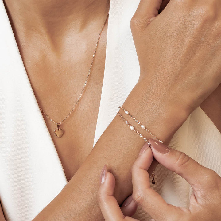 Pearl Layering Bracelets Set Sterling Silver