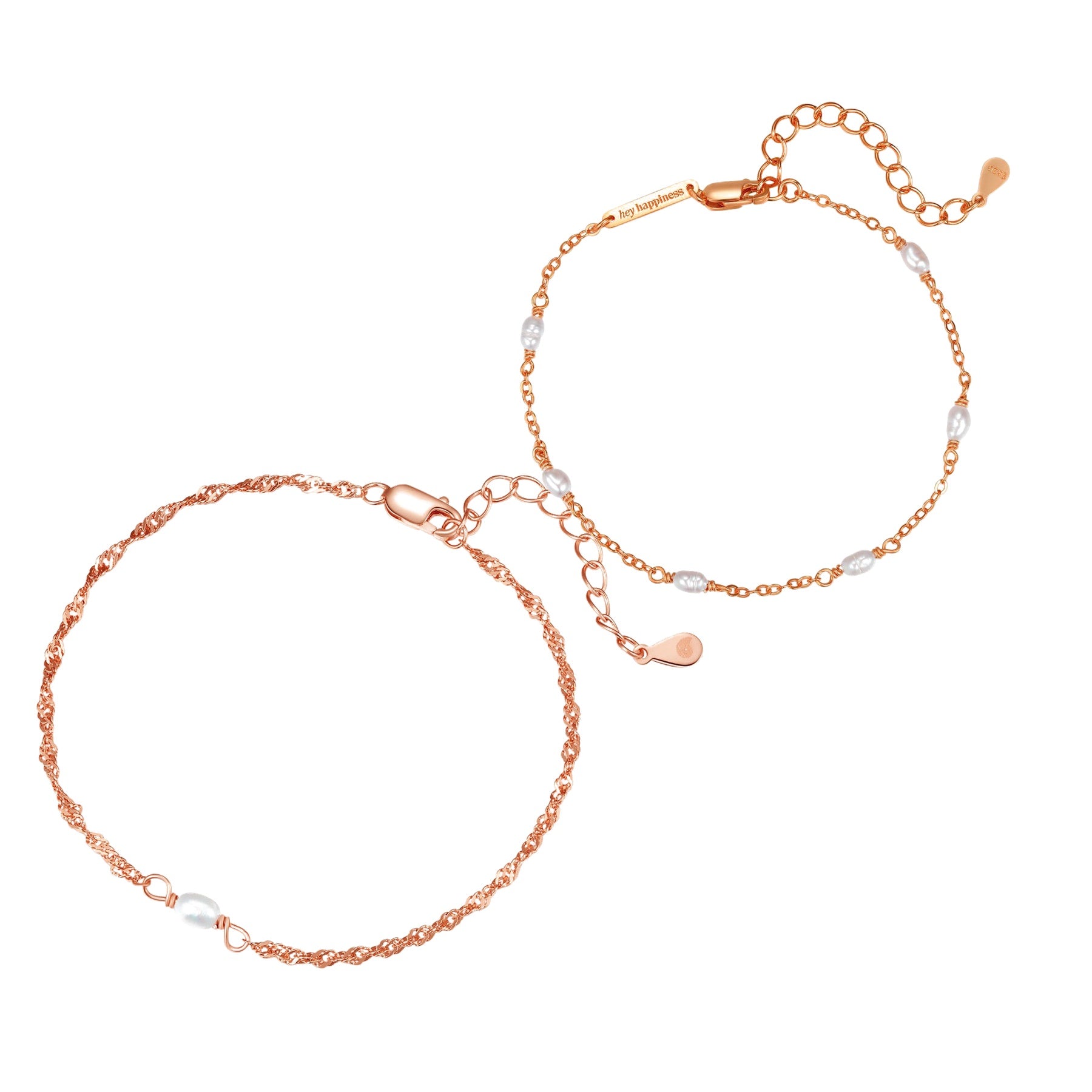 Pearl Layering Bracelets Set Sterling Silver