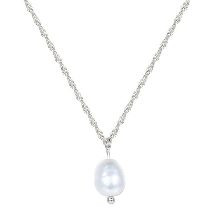 Collar con Colgante Perla Plata de Ley 925