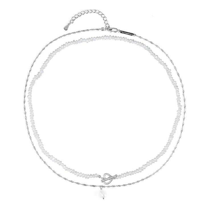 Conjunto de Collares con Perla Plata de Ley 925