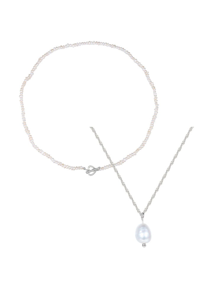 Perlen Ketten Sterlingsilber Set