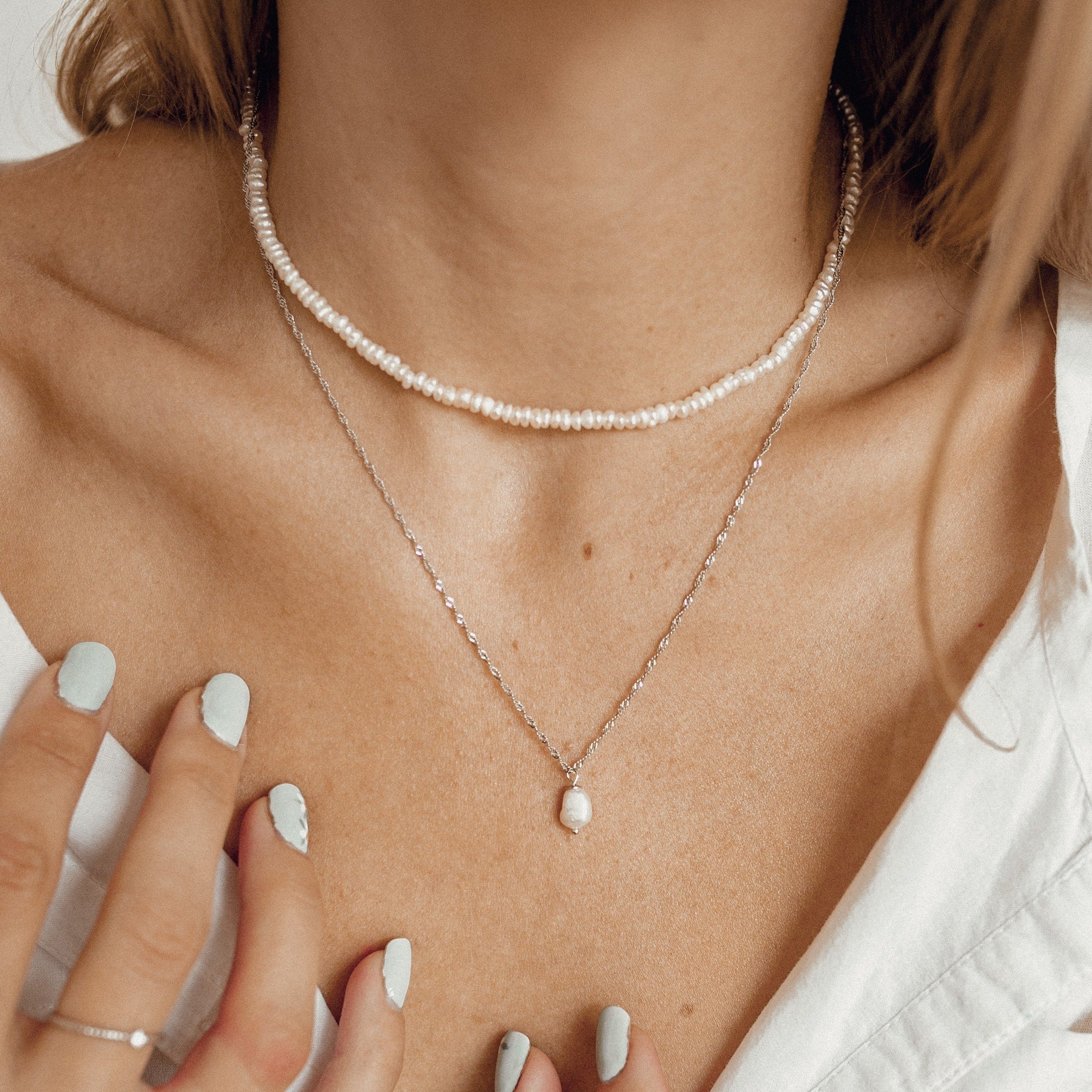 Kette mit Perle Sterlingsilber