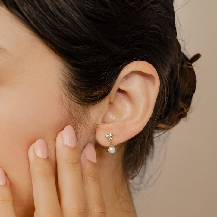 Pearl Trio Earrings Set Sterling Silver