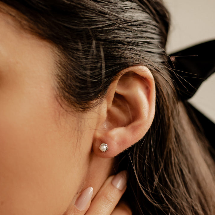 Pearl Trio Earrings Set Sterling Silver