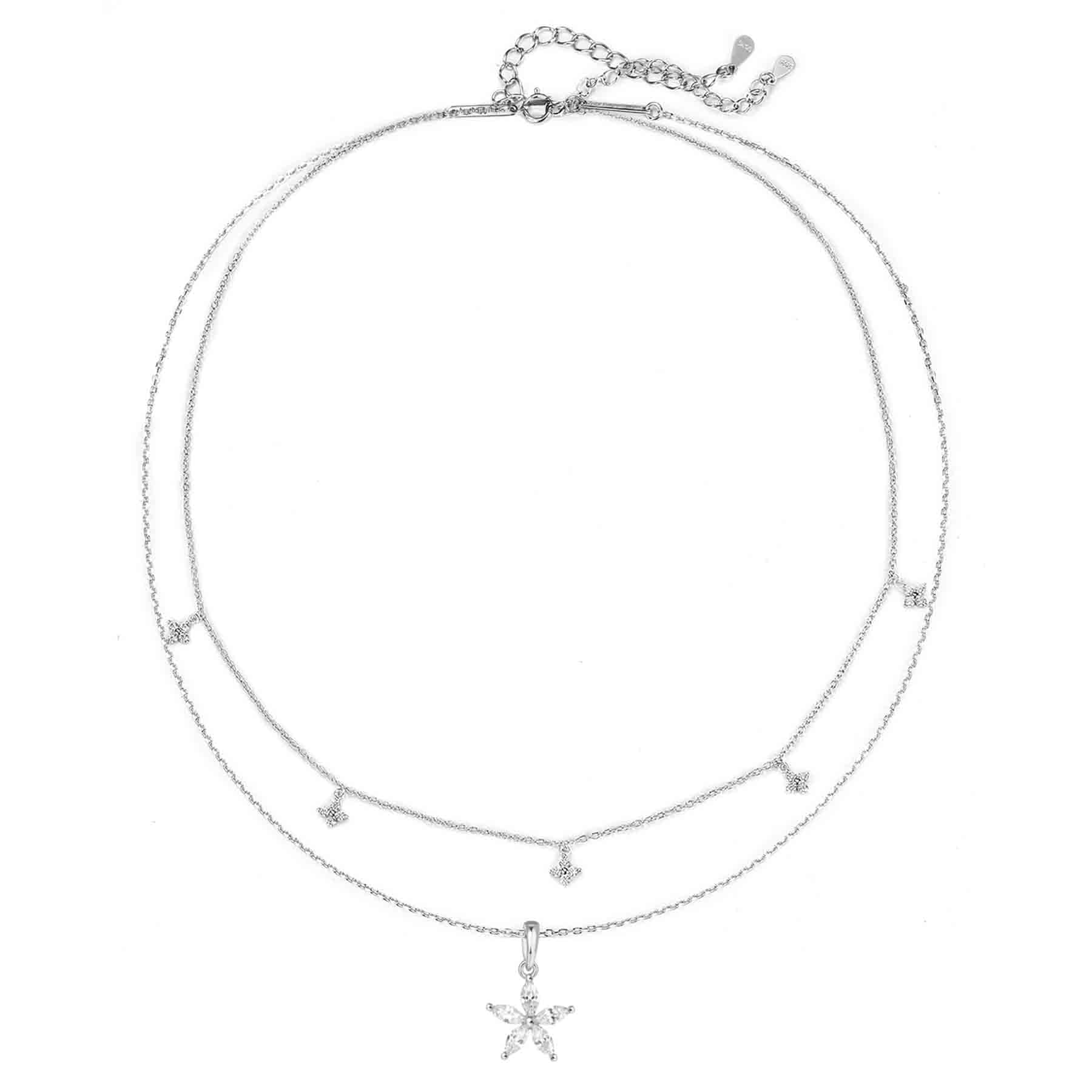 Blütenblatt Ketten Set Sterlingsilber