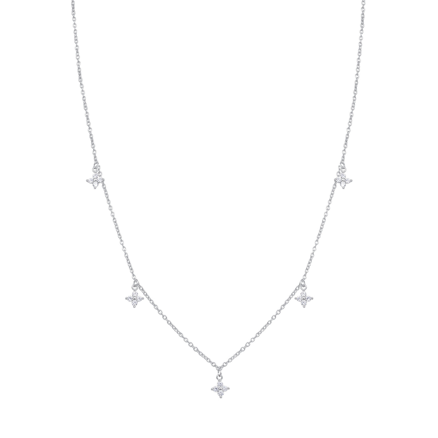 Ensemble Colliers Pétales Sterling Argent