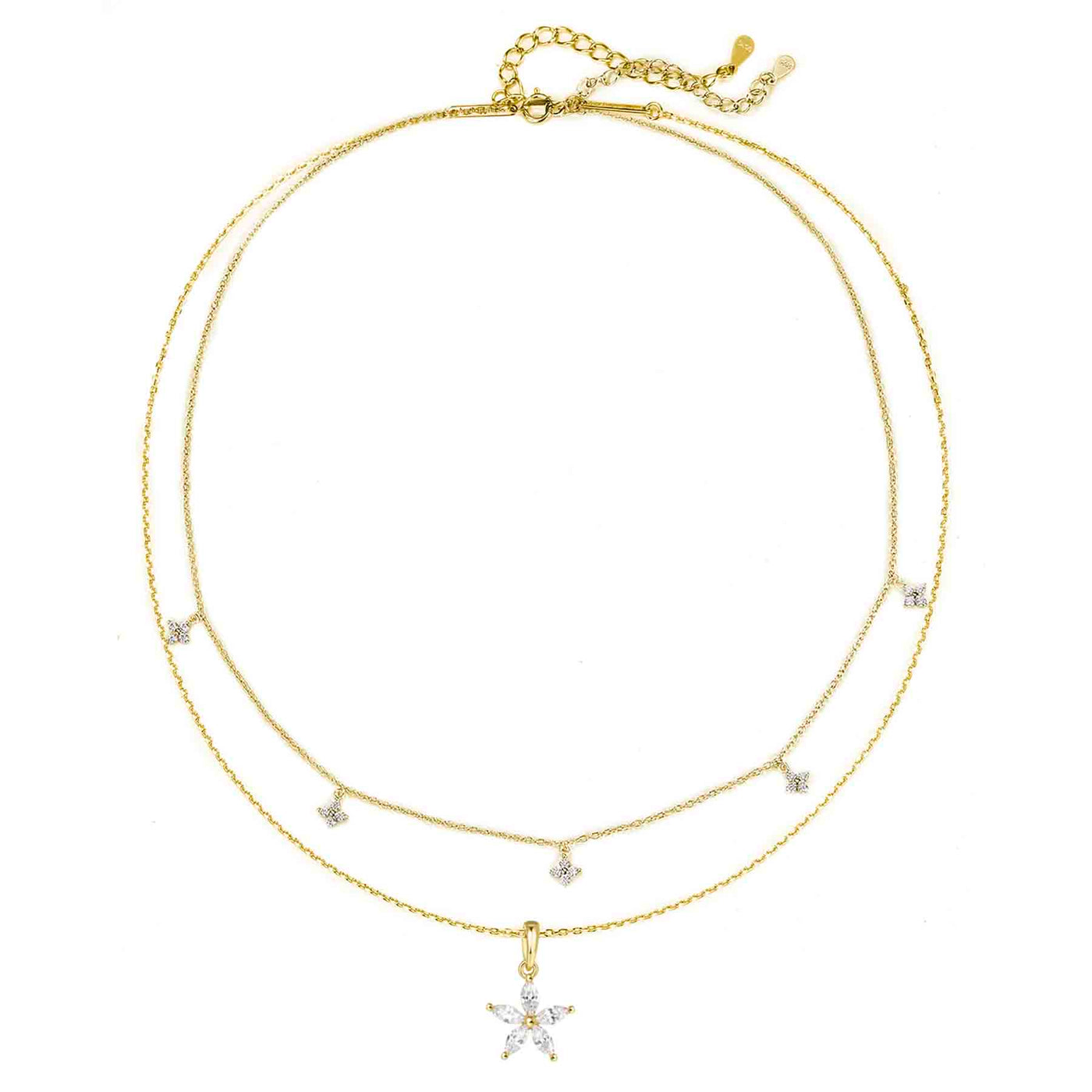 Ensemble Colliers Pétales Sterling Argent