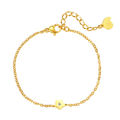Petite Flower Bracelet in Gold