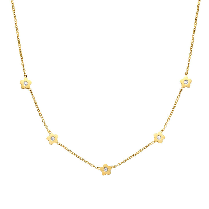 Zierliche Blume Charm Kette in Gold