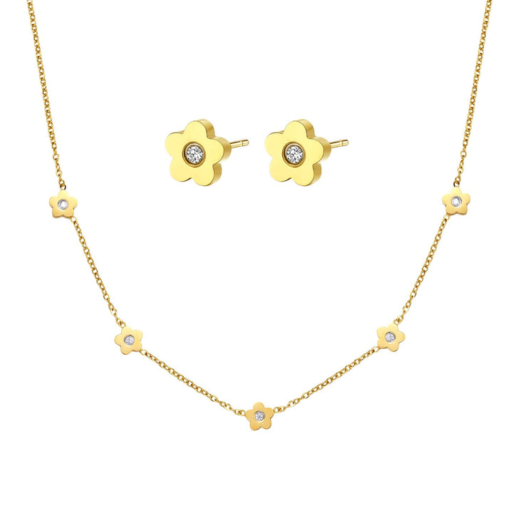 Zierliche Blume Charm Kette in Gold