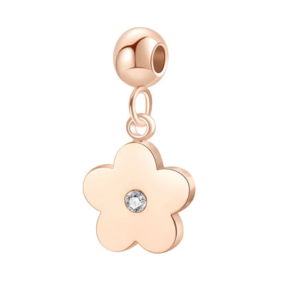 Kleiner Zirkonia Anhänger Blume Gold