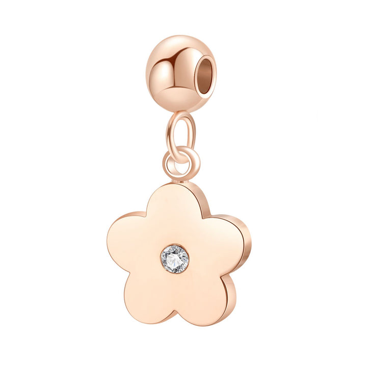 Kleiner Zirkonia Anhänger Blume Gold