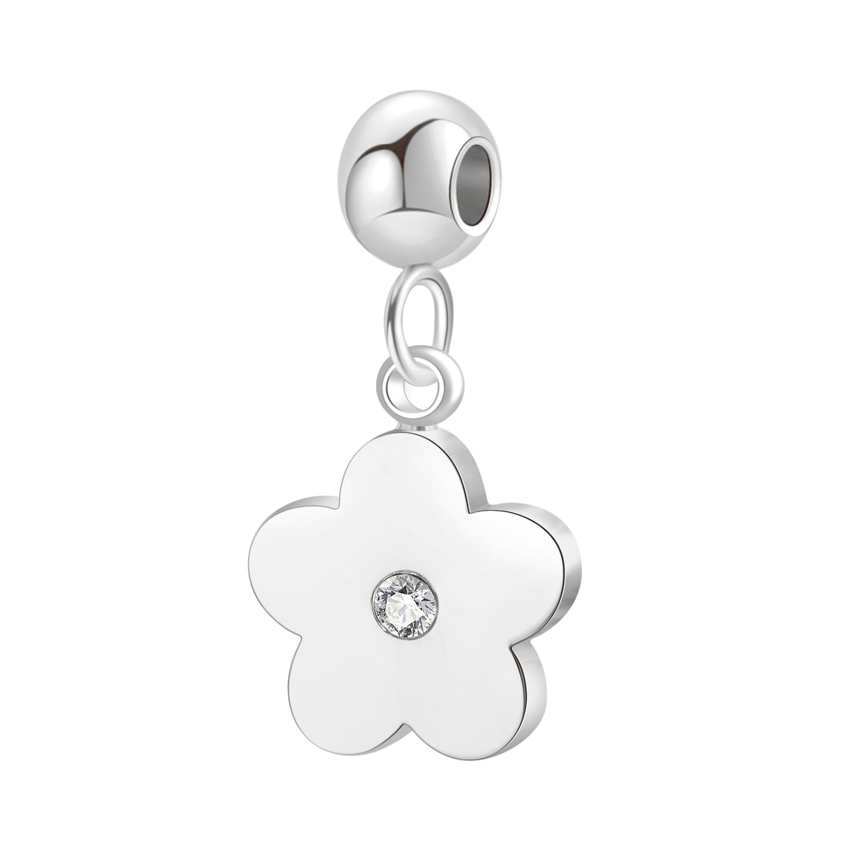Kleiner Zirkonia Anhänger Blume Gold
