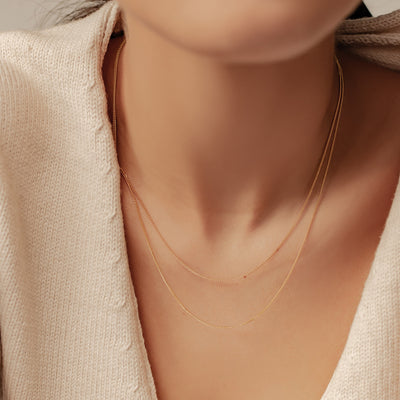 Fine Textured Chain Necklace Sterling Silver Gold