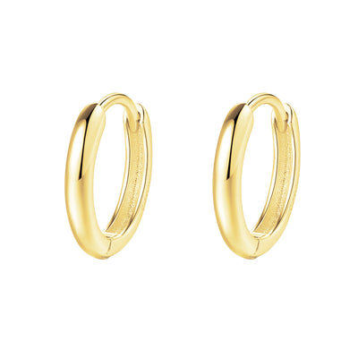 Pendientes Aro Simple Grueso Plata de Ley 925 en Oro