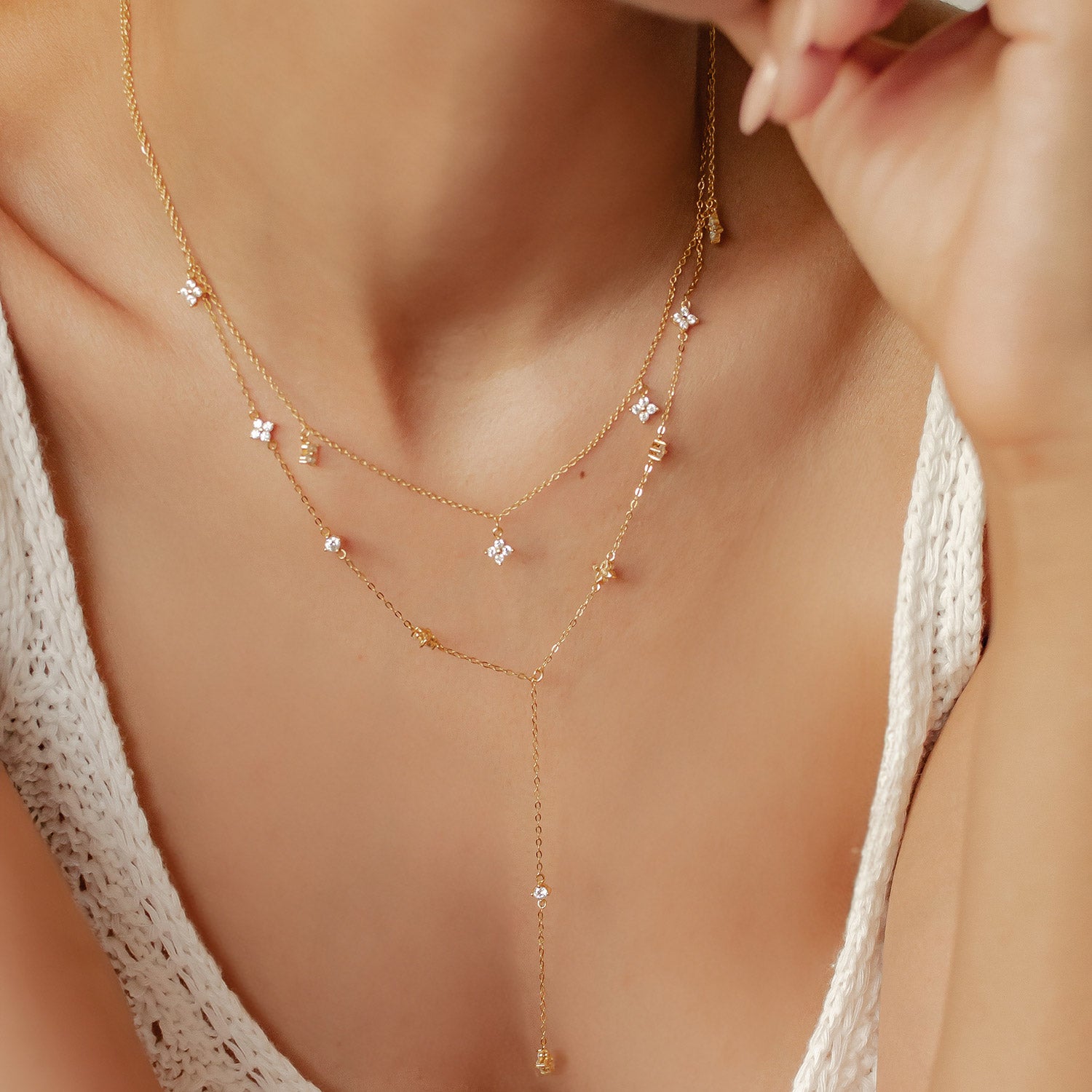 Posy Y Kette Sterlingsilber Gold