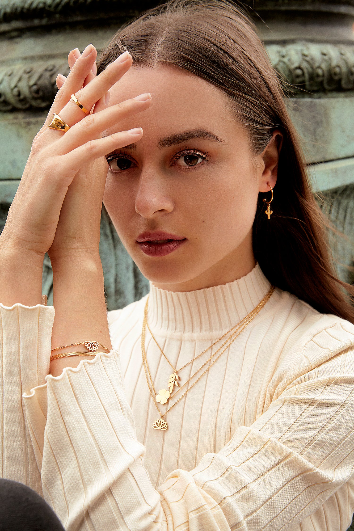 Collier Jolie Feuille en Or