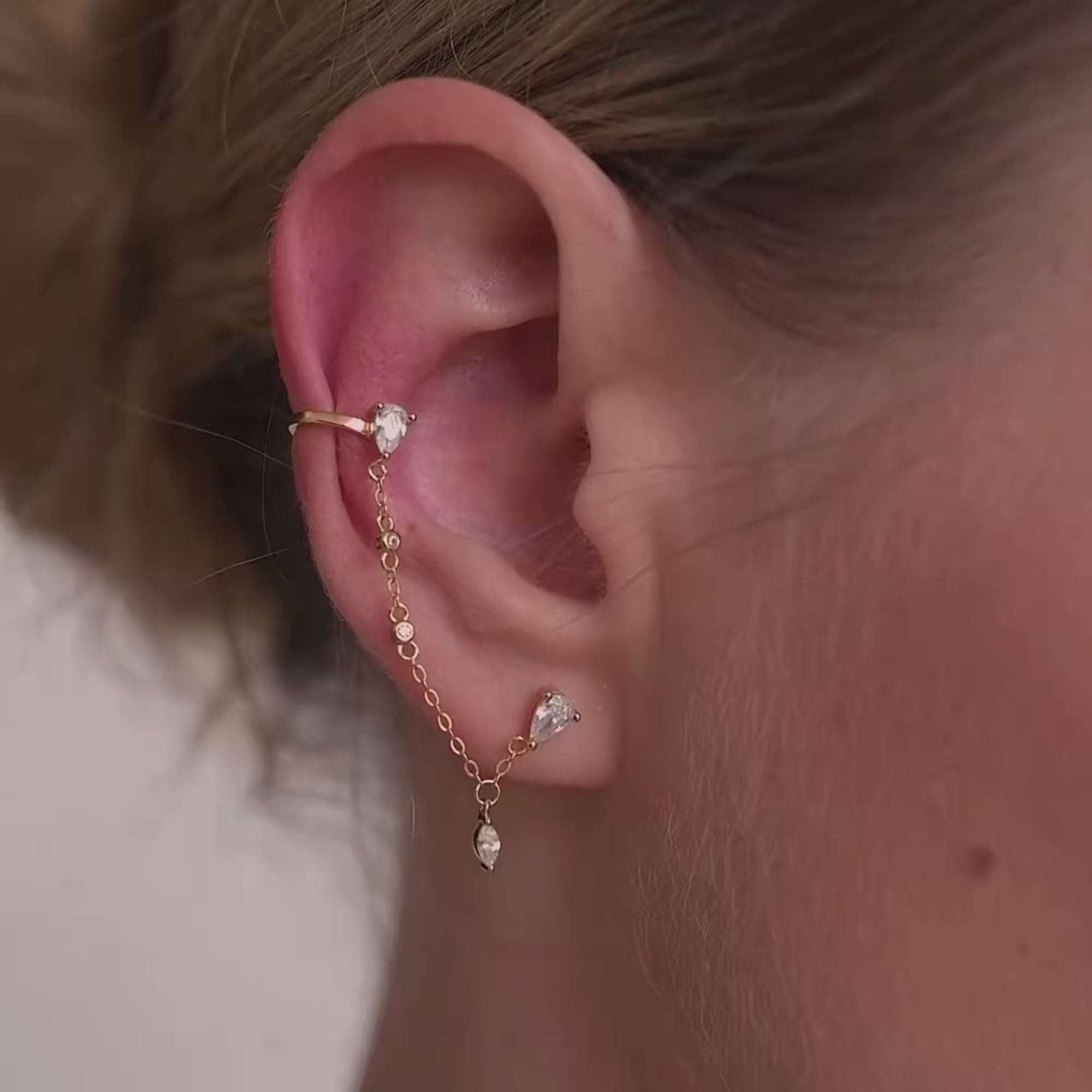 Boucles d’Oreilles Double Radiant Argent Sterling en Or