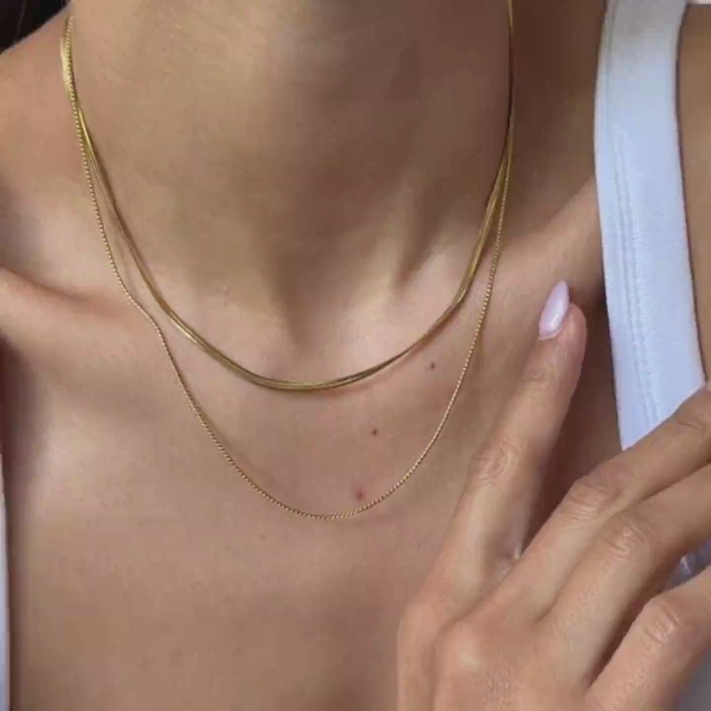 Zarte Mehrreihige Schlangenkette Gold