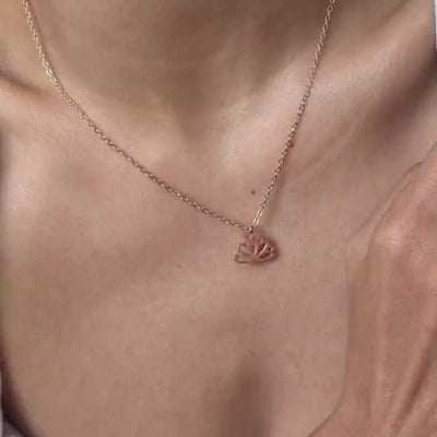 Lotus Pendant Necklace Rose Gold