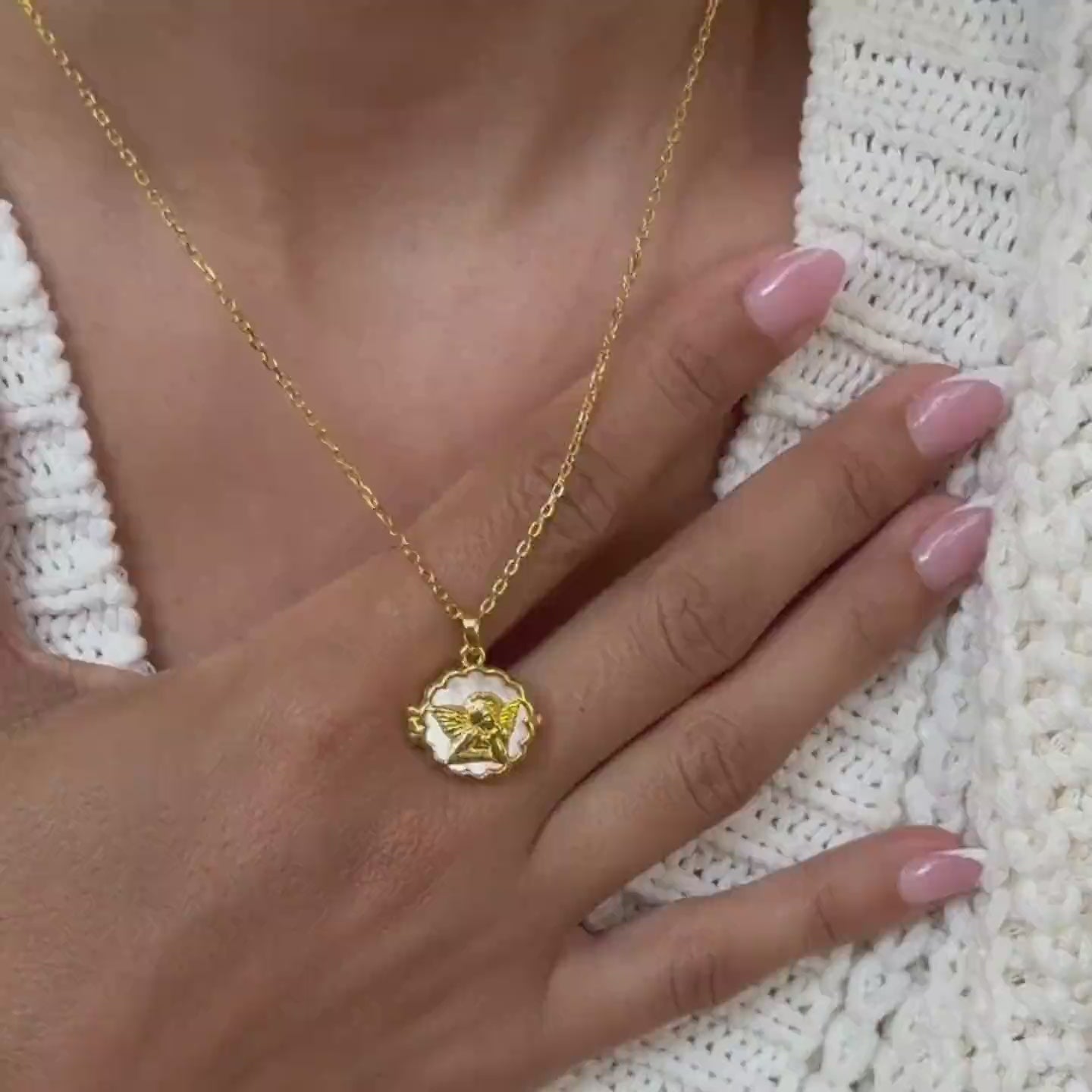 Guardian Angel Locket Necklace Sterling Silver