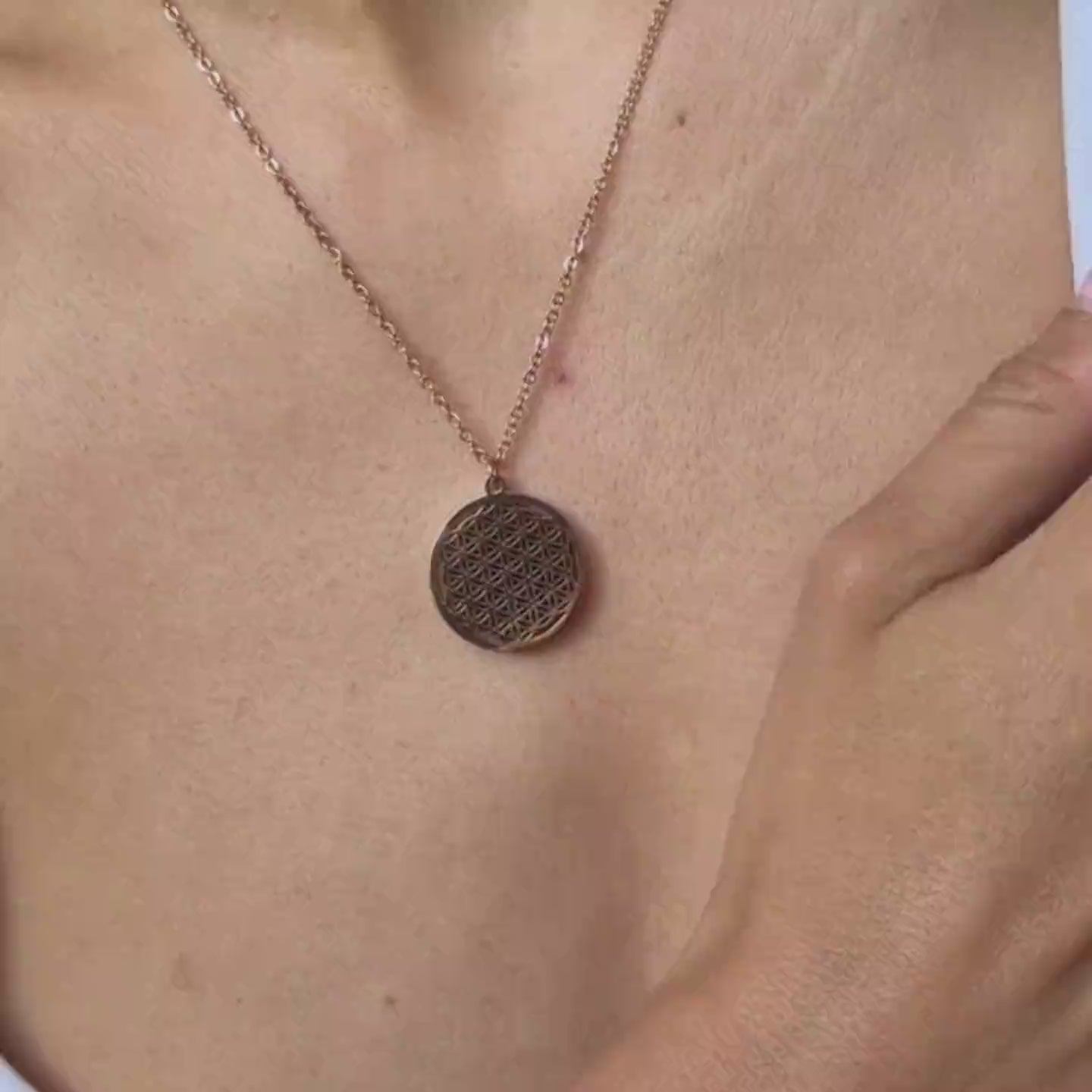 Blume des Lebens Kette Rosegold