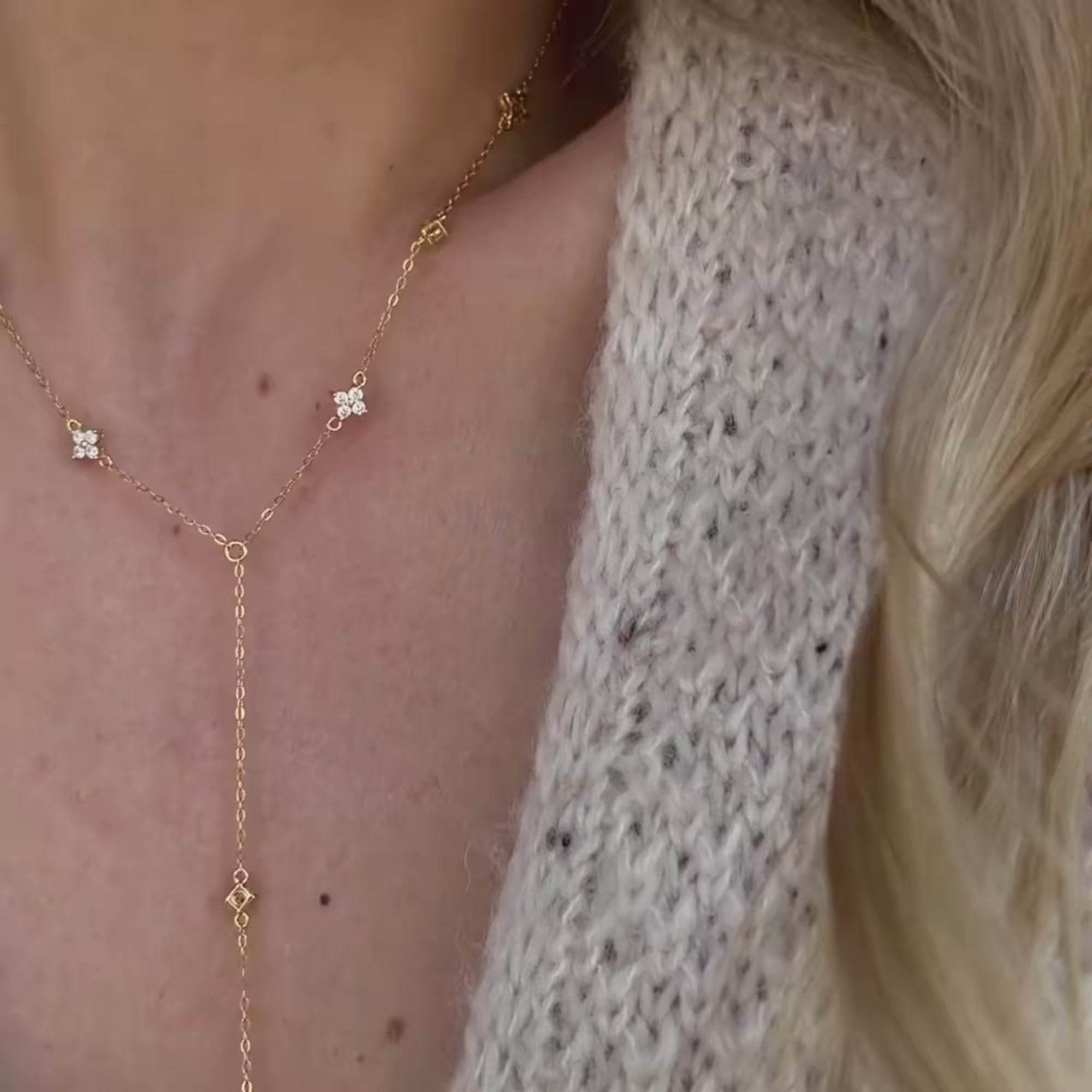 Posy Y Kette Sterlingsilber Gold