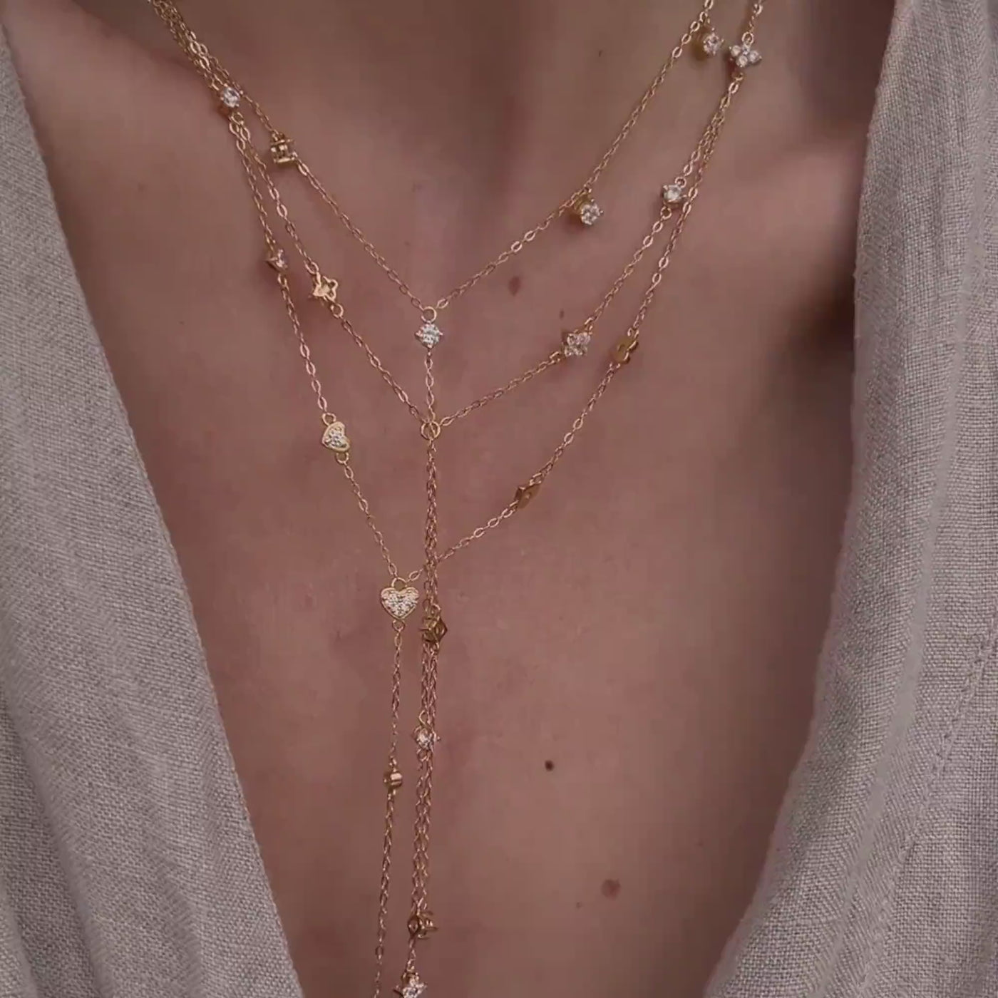 Cherish Y Kette Gold Sterlingsilber