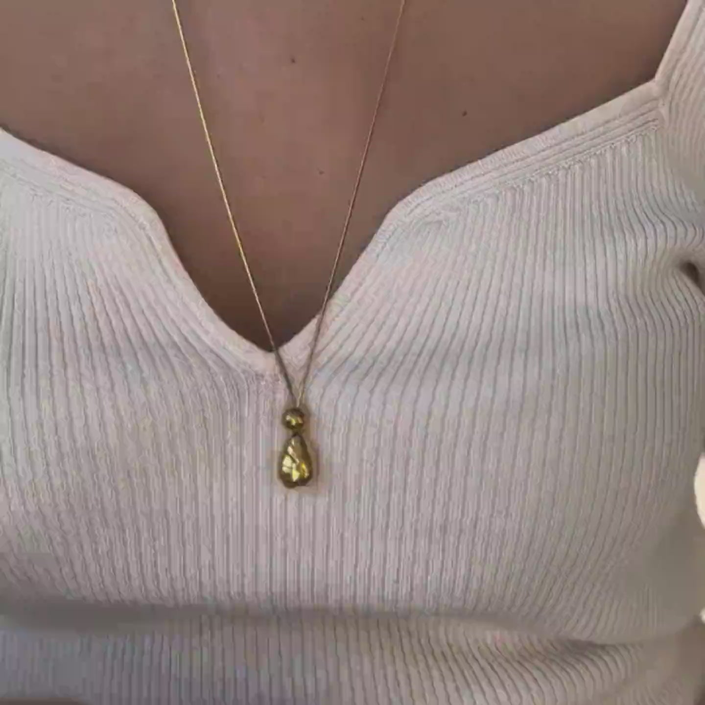 Collier Lariat en Y Goutte Acier Inoxydable