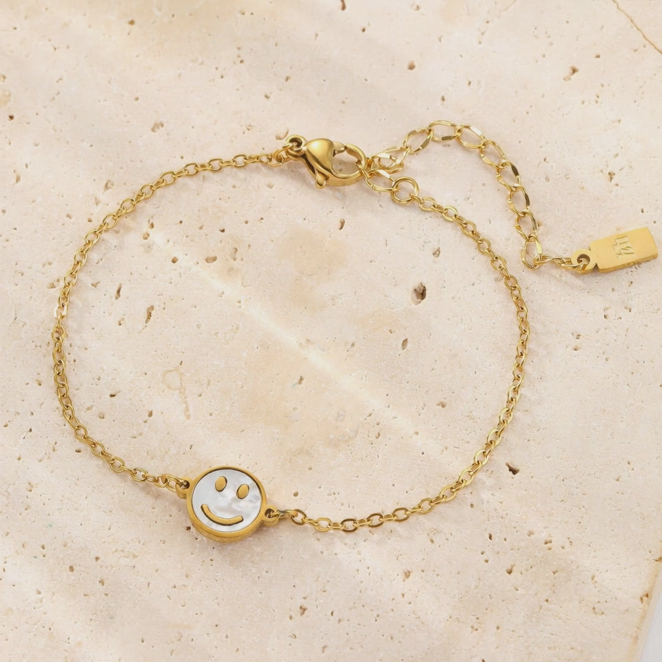 Smiley Muschel Armband wasserdicht