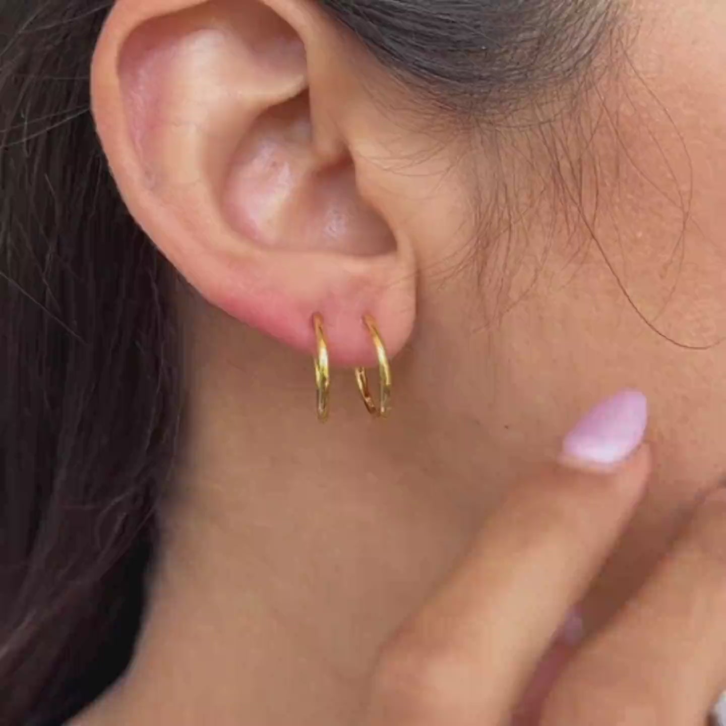 Pendientes Aro Simple Plata de Ley 925 en Oro