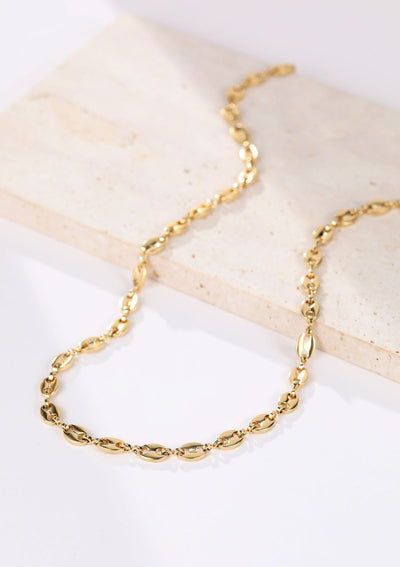 Puffed Mariner Chain Necklace Gold