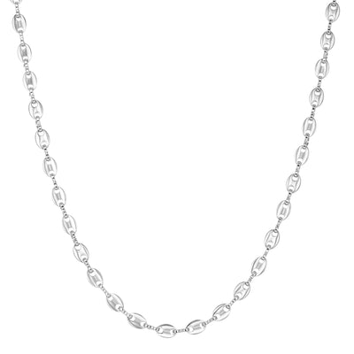 Puffed Mariner Chain Necklace Silver