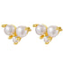 Pyramid Pearl Stud Earrings Sterling Silver Gold