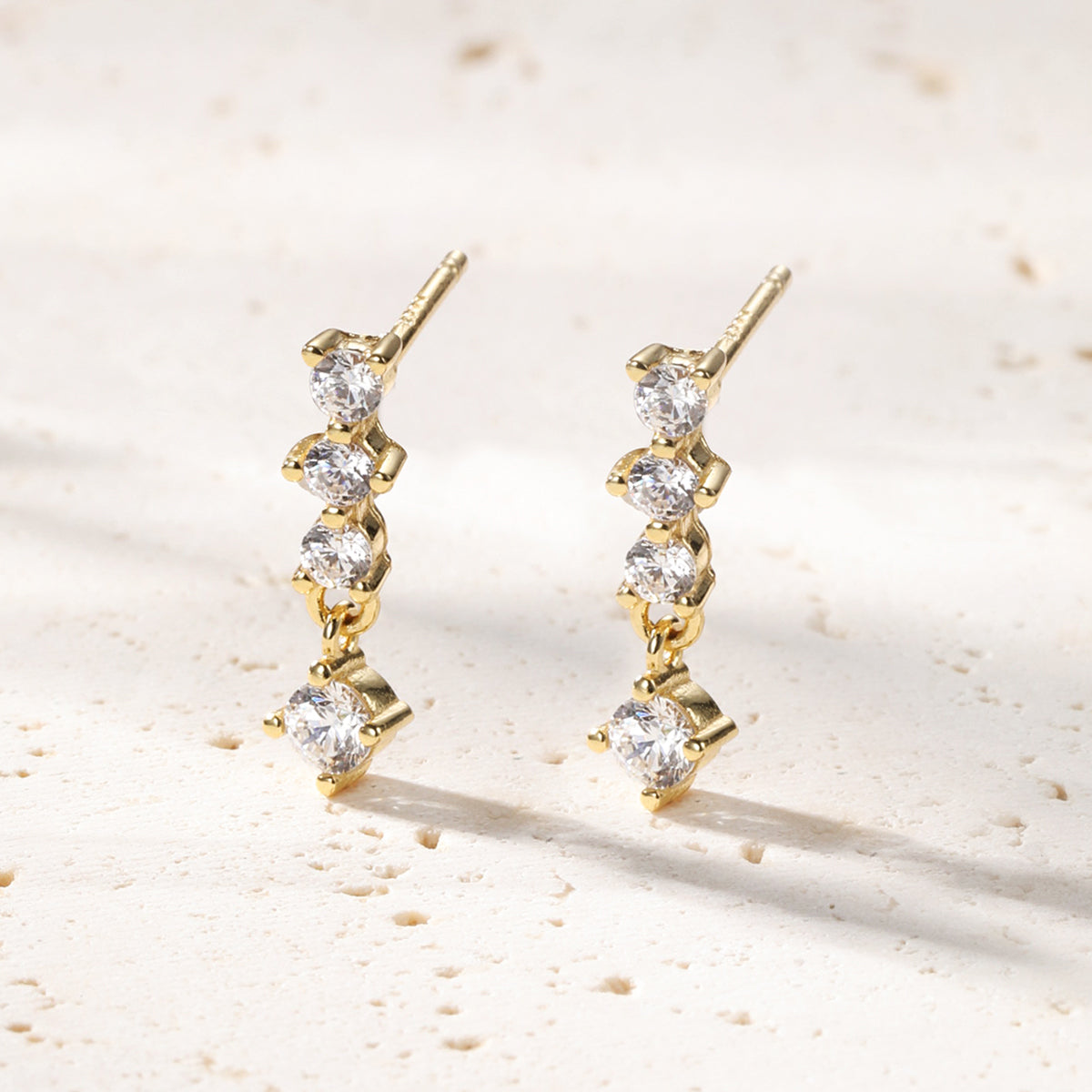 Zirkonia Quartett Ohrringe Hängend Silber 925