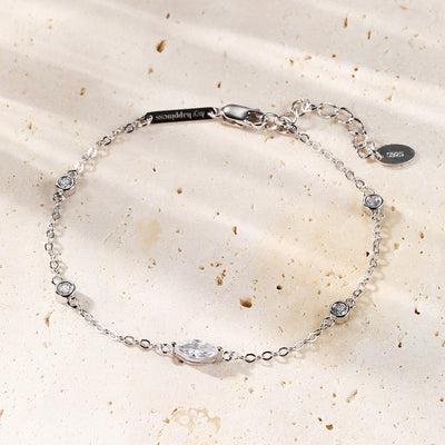 Brazalete Cadena Radiante Plata de Ley 925 en Oro