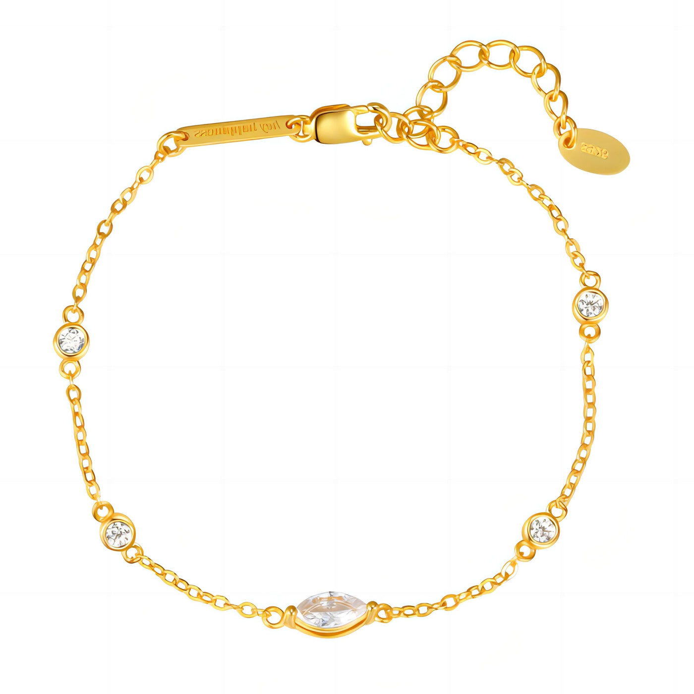 Radiant Chain Bracelet Sterling Silver Gold