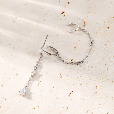 Radiant Double Ear Cuff Sterling Silver Gold