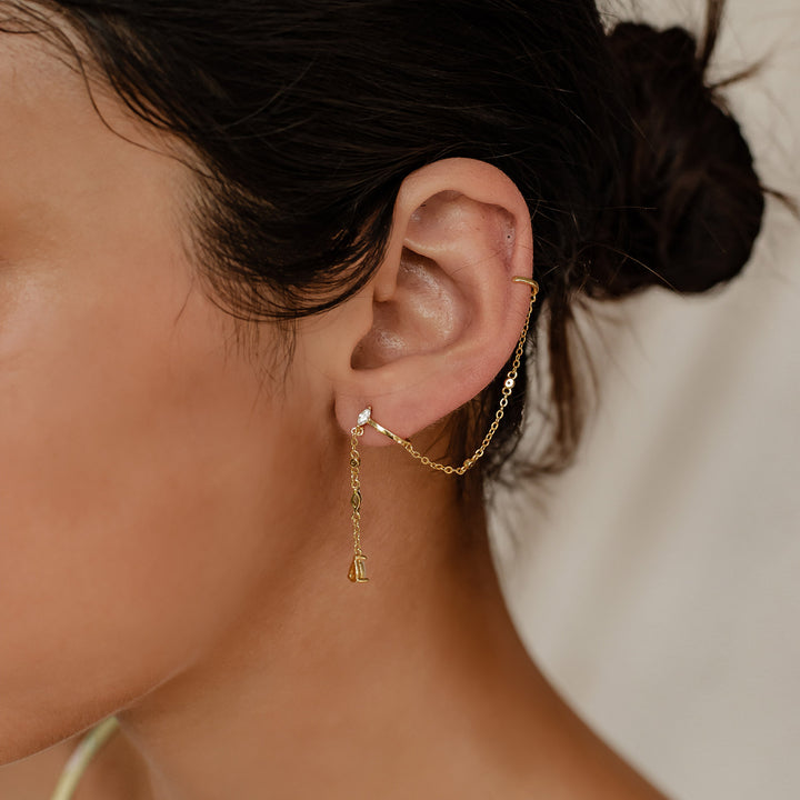 Radiant Double Ear Cuff Sterling Silver Gold