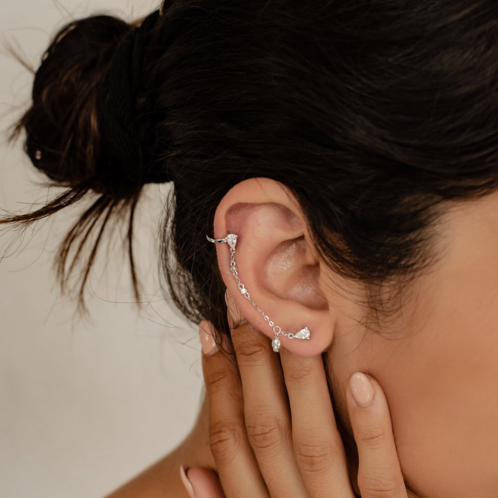 Boucles d’Oreilles Double Radiant Argent Sterling en Or
