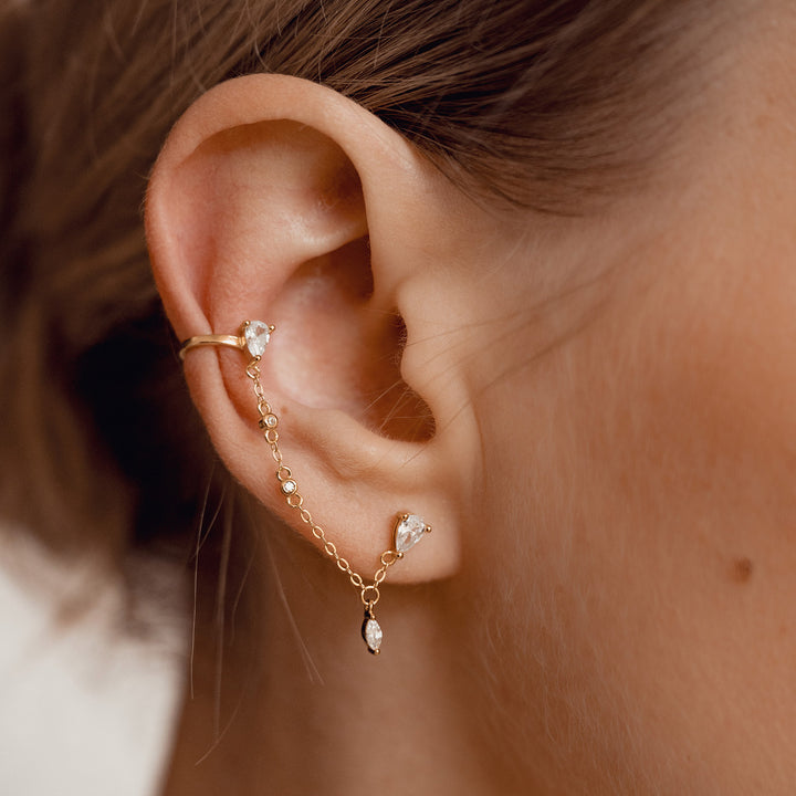 Boucles d’Oreilles Double Radiant Argent Sterling en Or
