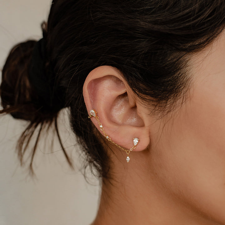 Boucles d’Oreilles Double Radiant Argent Sterling en Or